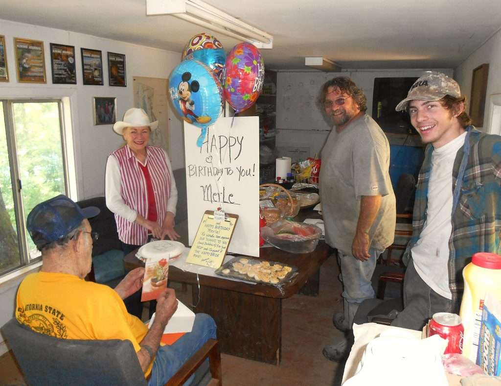 Ron, Forrest, Merle, Annie - Merle's 84th!