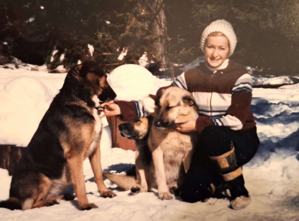 Annie with two of her dogs