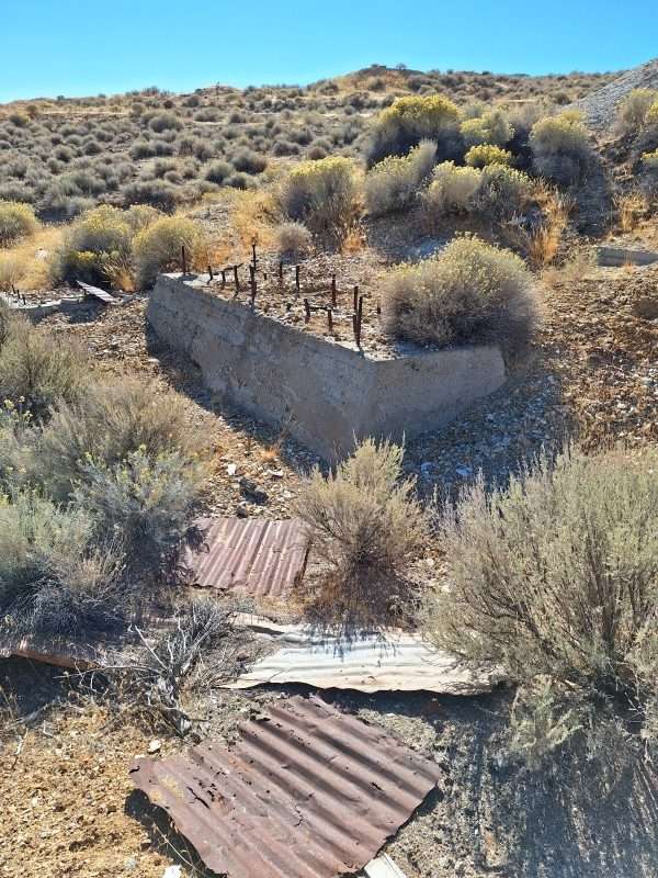 Here is part of the stamp mill site. The large dump is behind it and to the right as well.